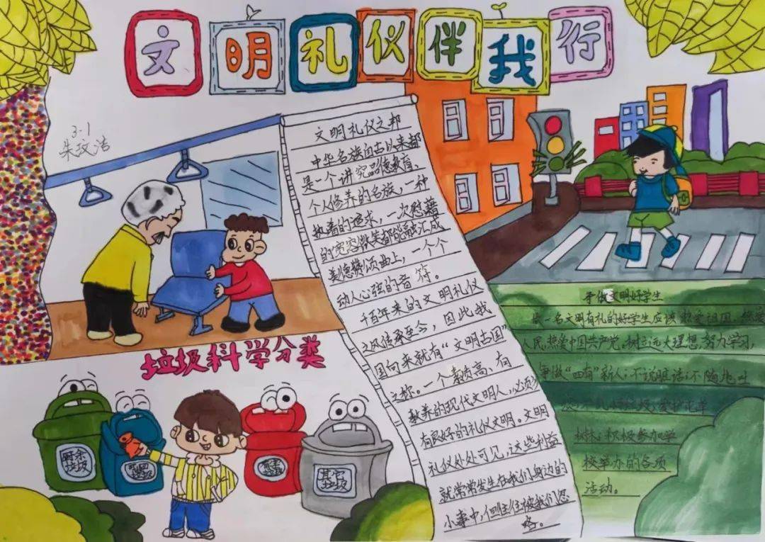 孩子们通过制作精美的手抄报,宣传文明的举动,感悟文明的价值和重要