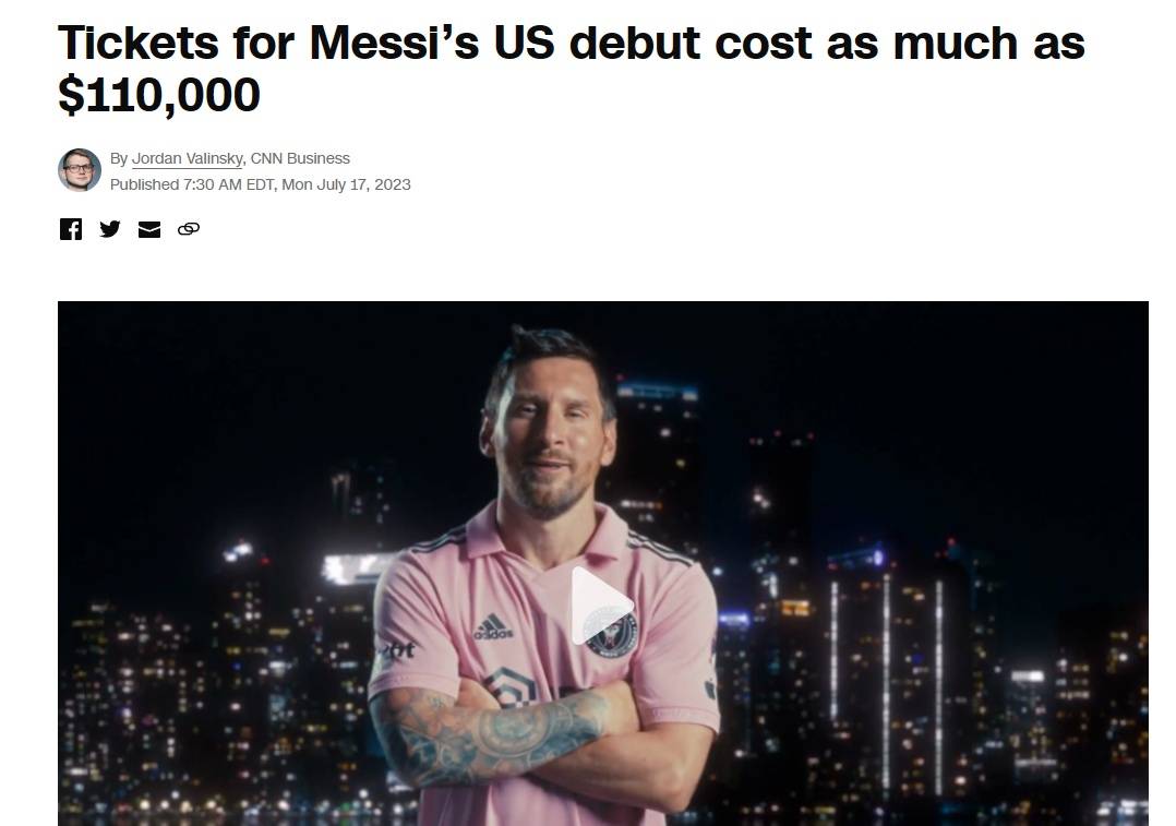 美国掀起“梅西热”！外媒称梅西迈阿密国际首秀票价最高11万美元，还有餐厅推出“梅西鸡肉三明治”_搜狐网