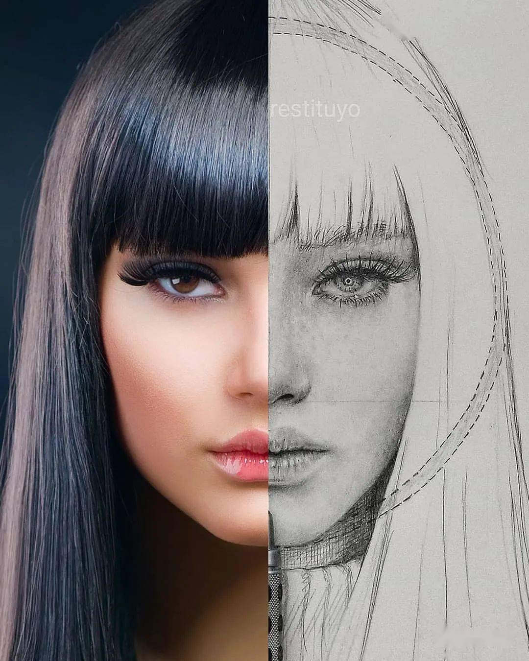 如何用黄金分割点画素描人像_@ronald_课程_在线