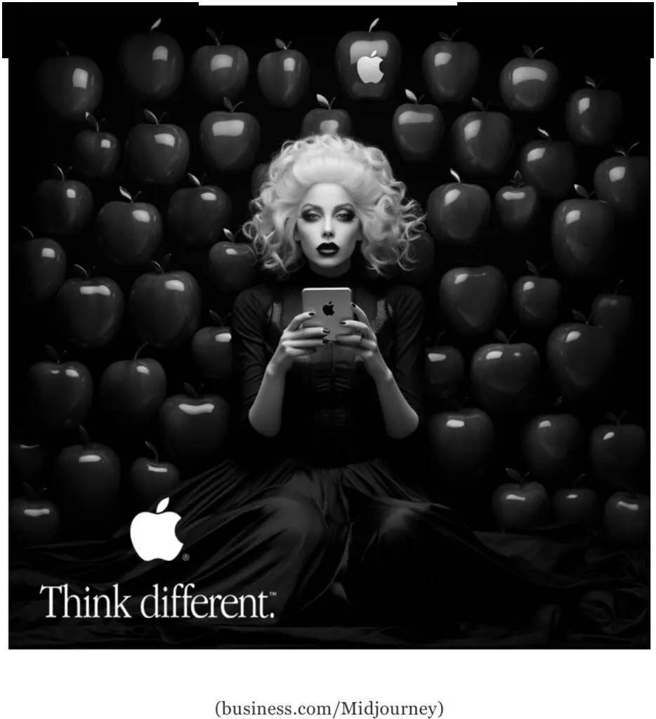 由ai 生成,2023 年款苹果"think different"活动宣传海报畅想_网站