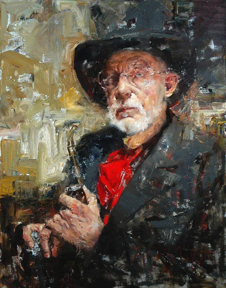 " 他的人物作品色彩斑斓中彰显个性,堪称21世纪的当代"列宾".