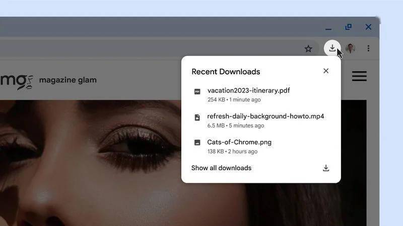 谷歌改进macOS版Chrome浏览器 方便用户交互近期下载的文件