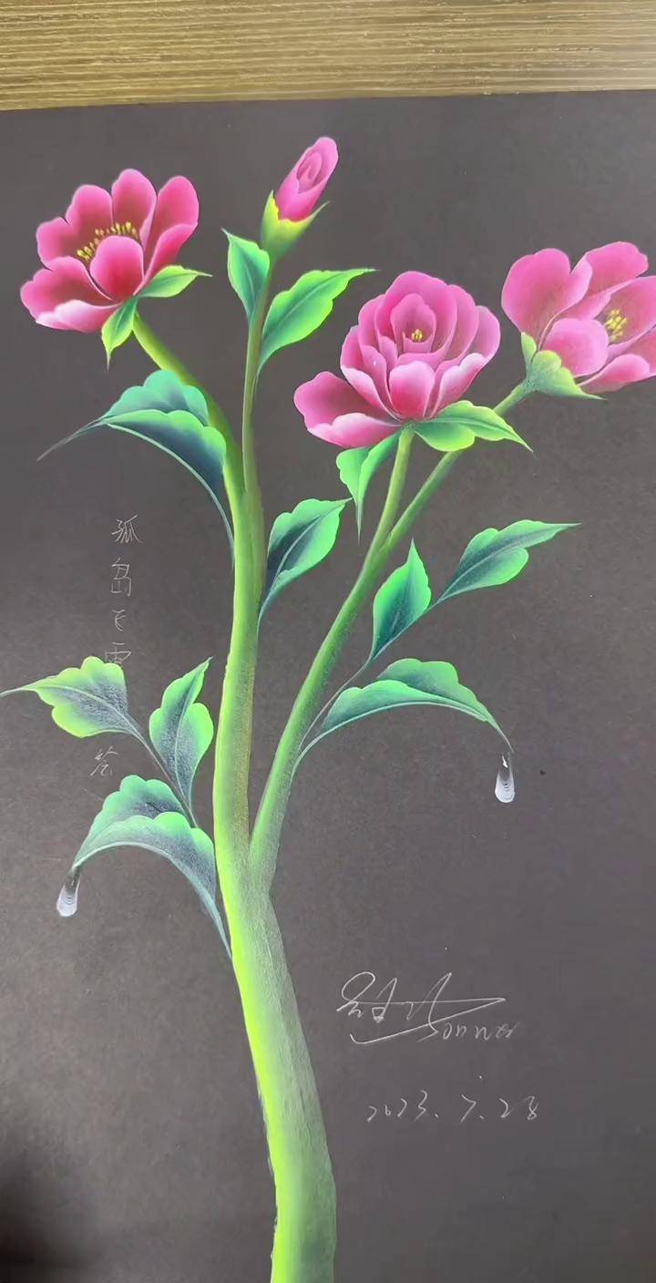 飞雪彩绘3d彩绘速成创意画 排笔彩绘 绘画过程分享