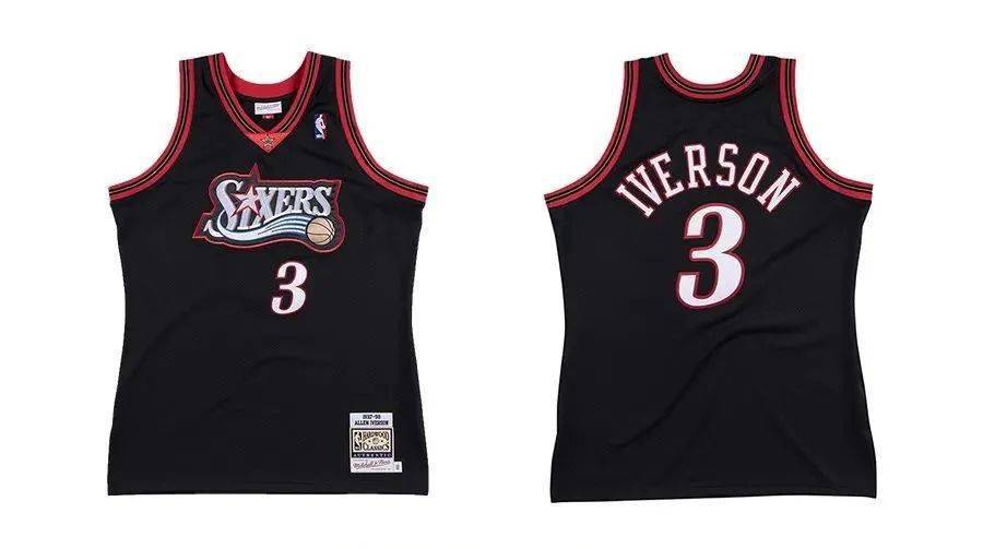 philadelphia 76ers 97-98 allen iverson authentic jerseygolden