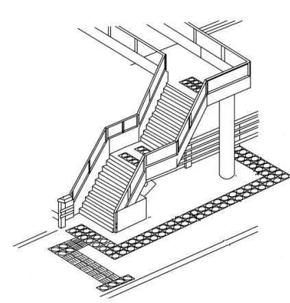 人行天桥和地道空间的无障碍设施主要有四类,即盲道,坡道或无障碍电梯