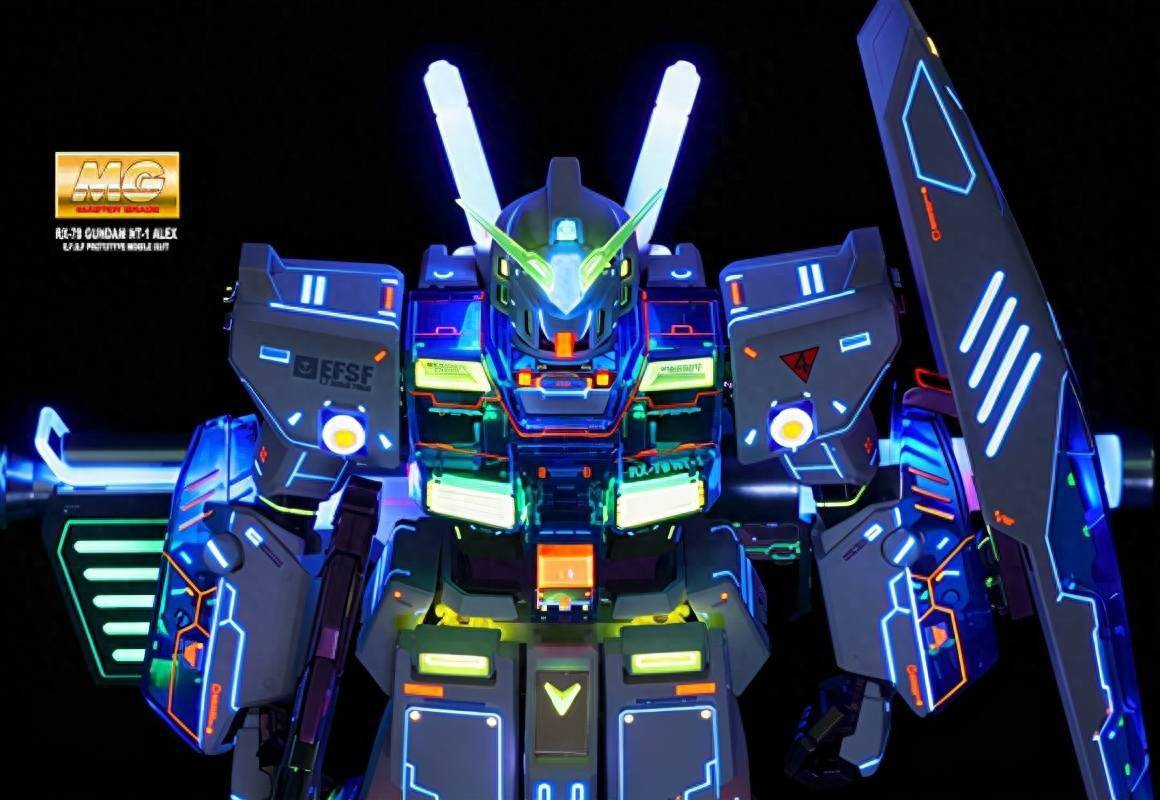 巧用荧光漆,夜店风彩透nt1 2.0高达模型_个性_玩法_比例