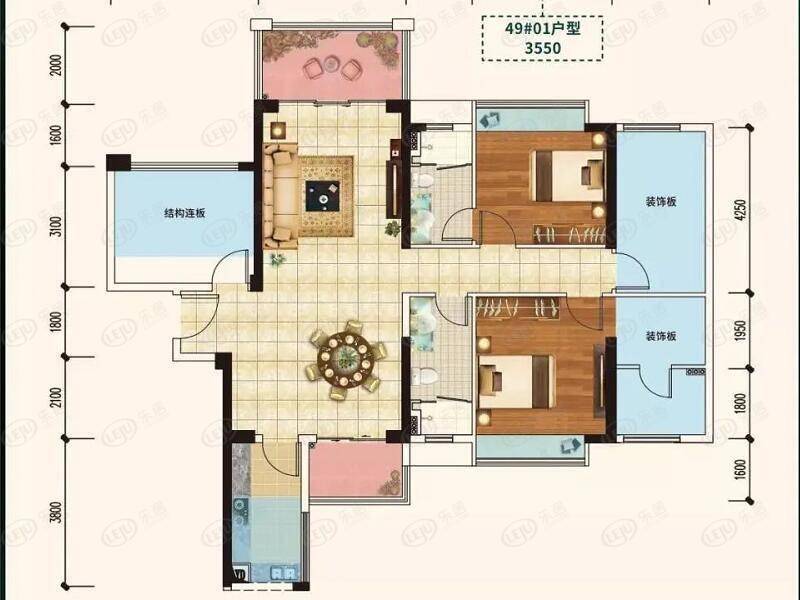 盛和园楼盘目前规划主力户型为104.74~161.