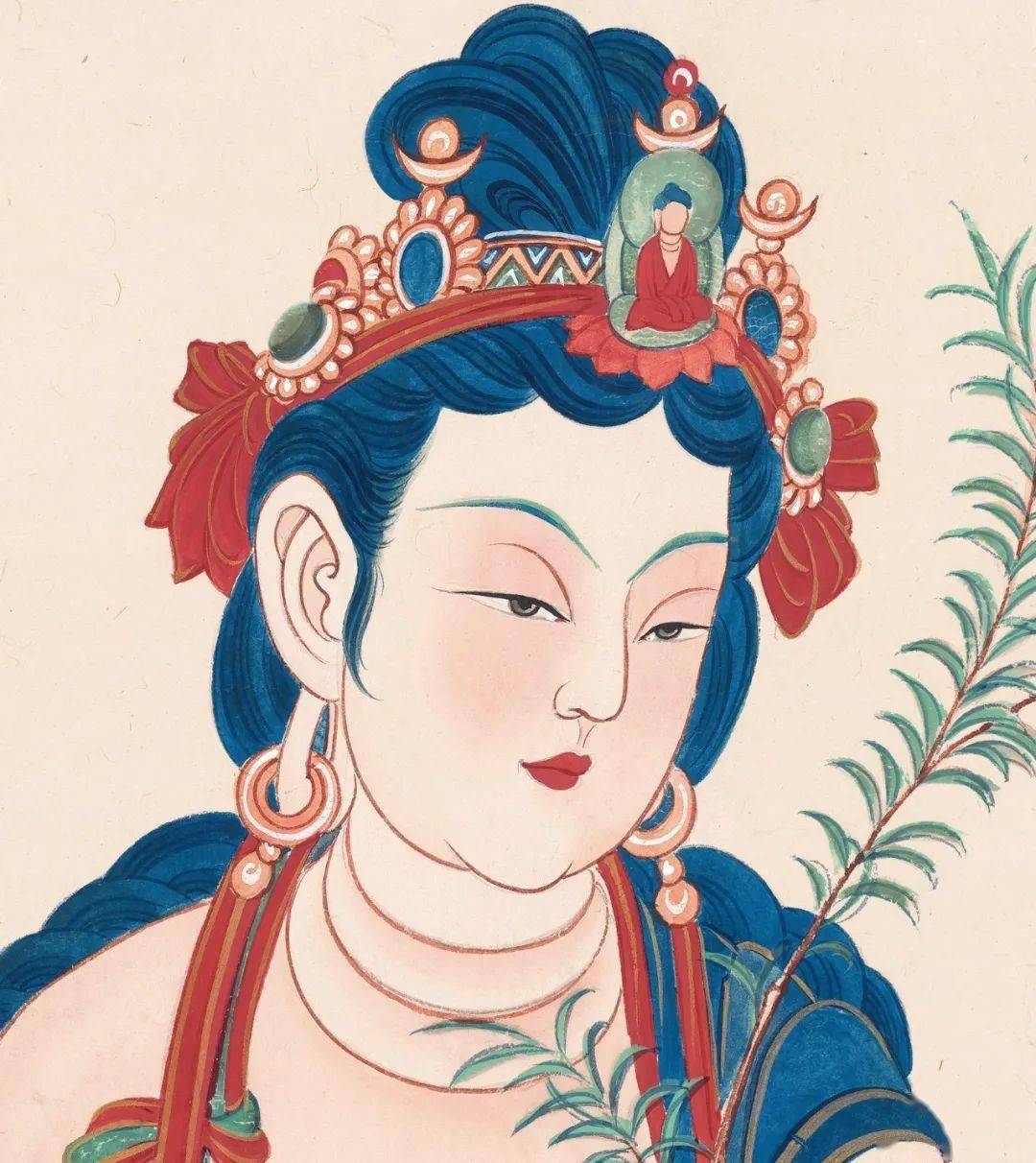 张大千重彩佳作：临摹敦煌初唐大士像_搜狐网