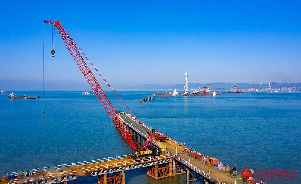 浙江舟山:六横公路大桥施工忙_章勇涛_宁波_联动
