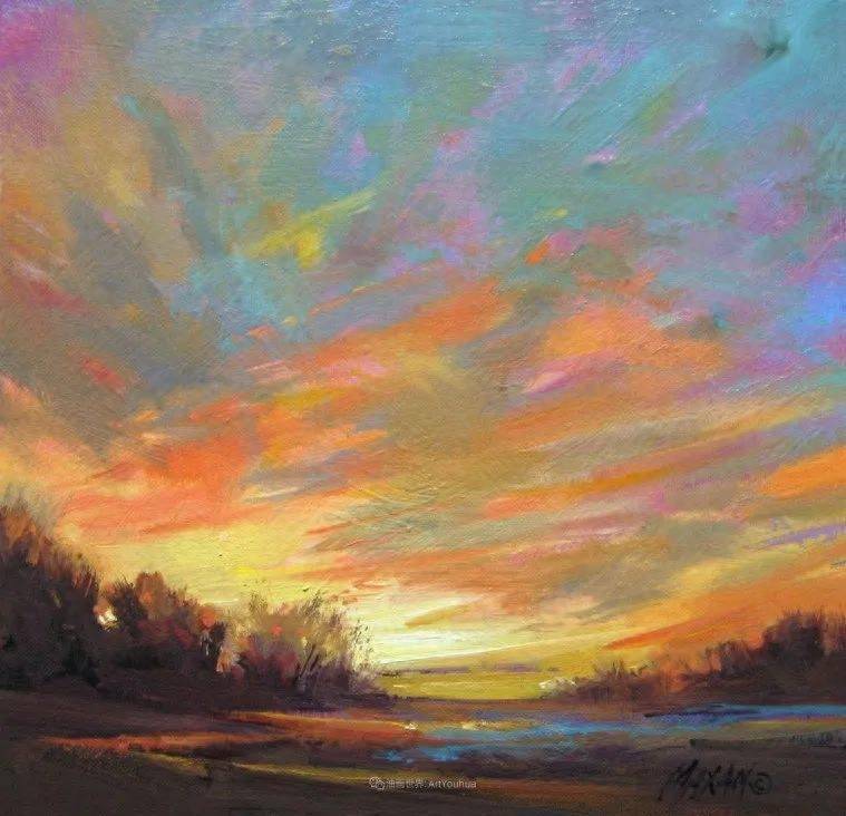 简约多彩的天空,玛丽·麦克萨姆风景画选_西北_美国_水彩画