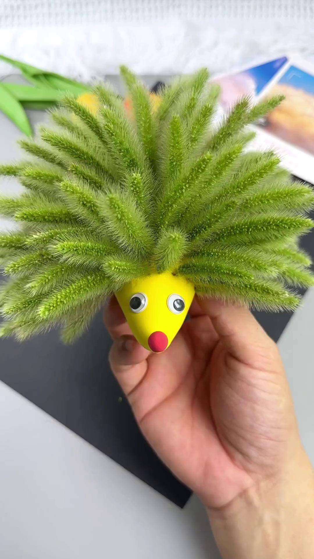 幼儿园手工 狗尾巴草手工 亲子手工 手工diy 粘土手工