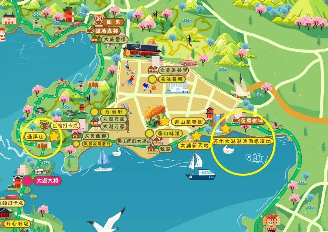 《太湖迷走walk》集章手绘地图预告_东山_金庭镇_香山街道