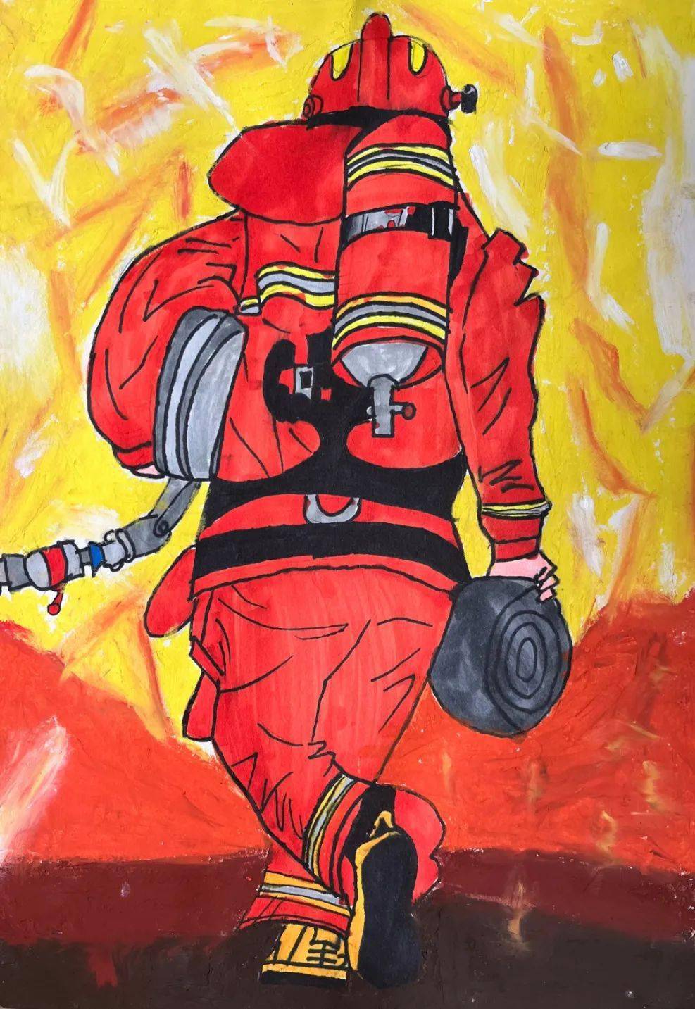 绘画手工作品展丨孩子眼中的消防,你绝对想不到_西宁_朋友_烈火英雄