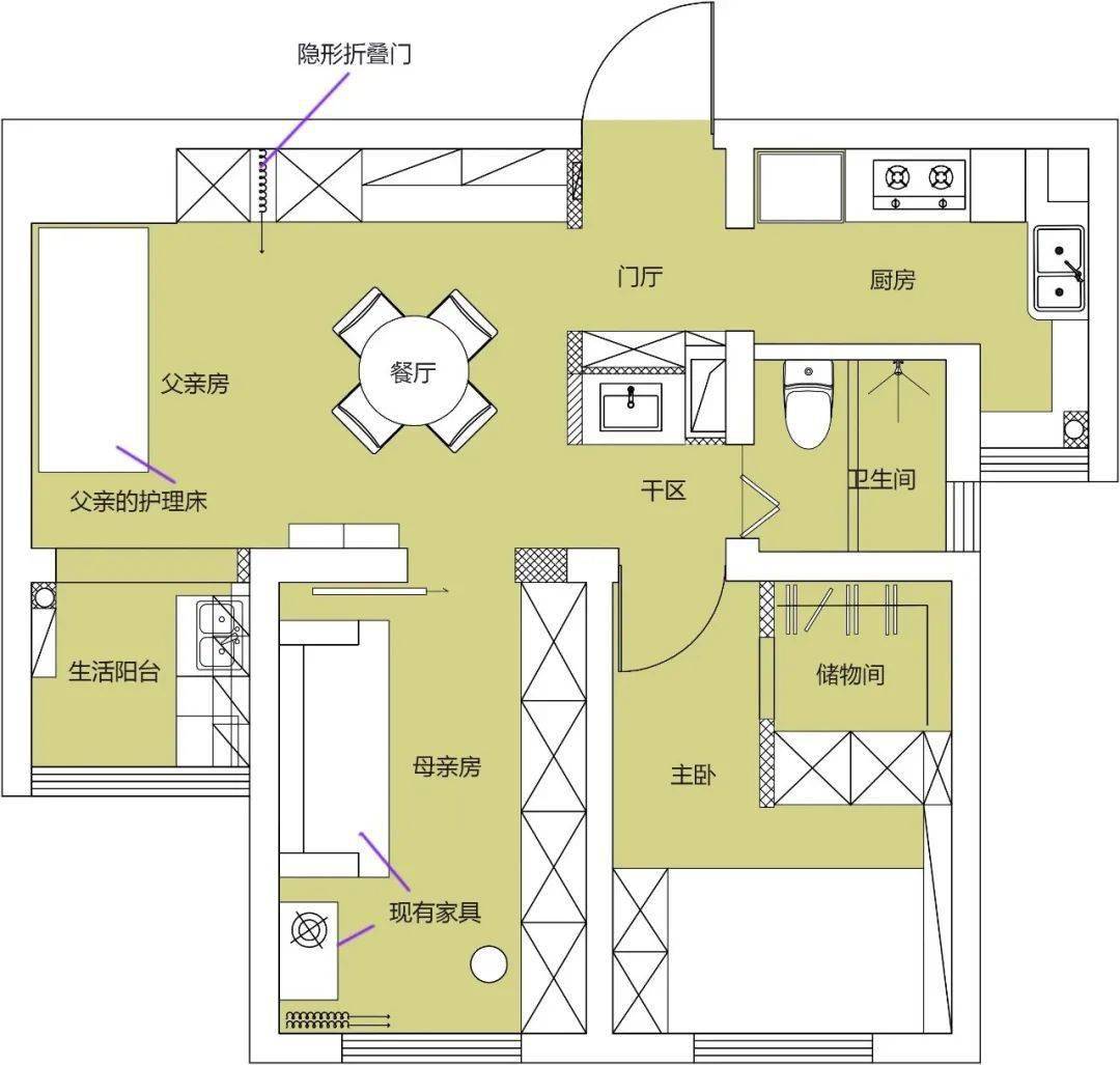 二居改三居户型图图片