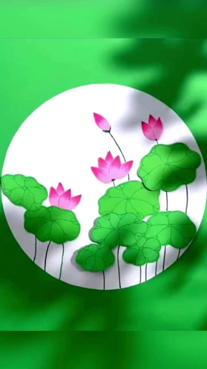 夏天池塘里荷花都开了,真好看手工贴画夏天手工 幼儿园手工亲子手工