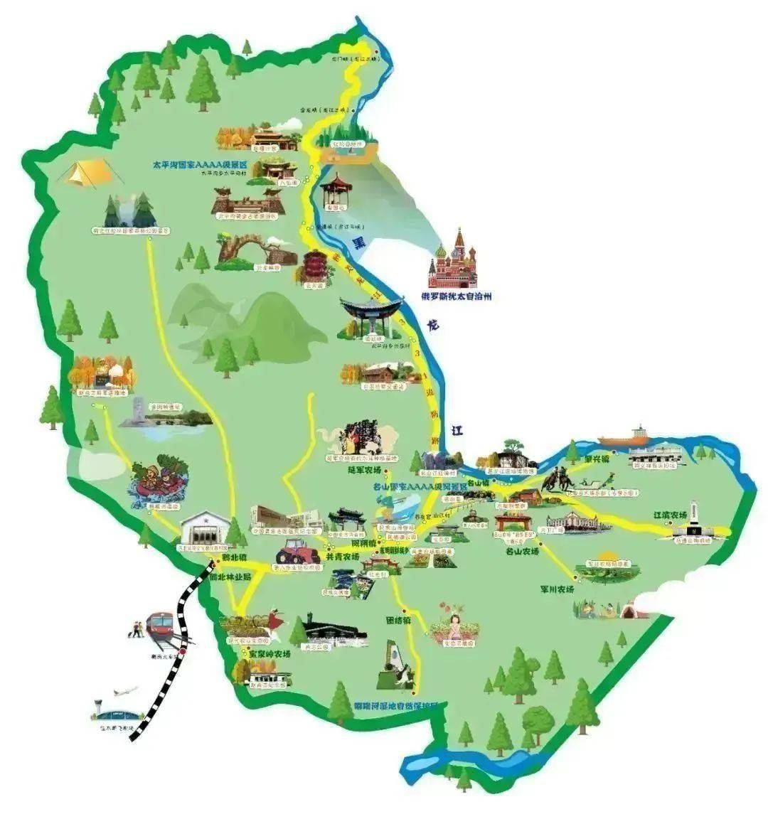 萝北县重点景区萝北县文化场馆萝北县精品旅游线路生态界江旅游线