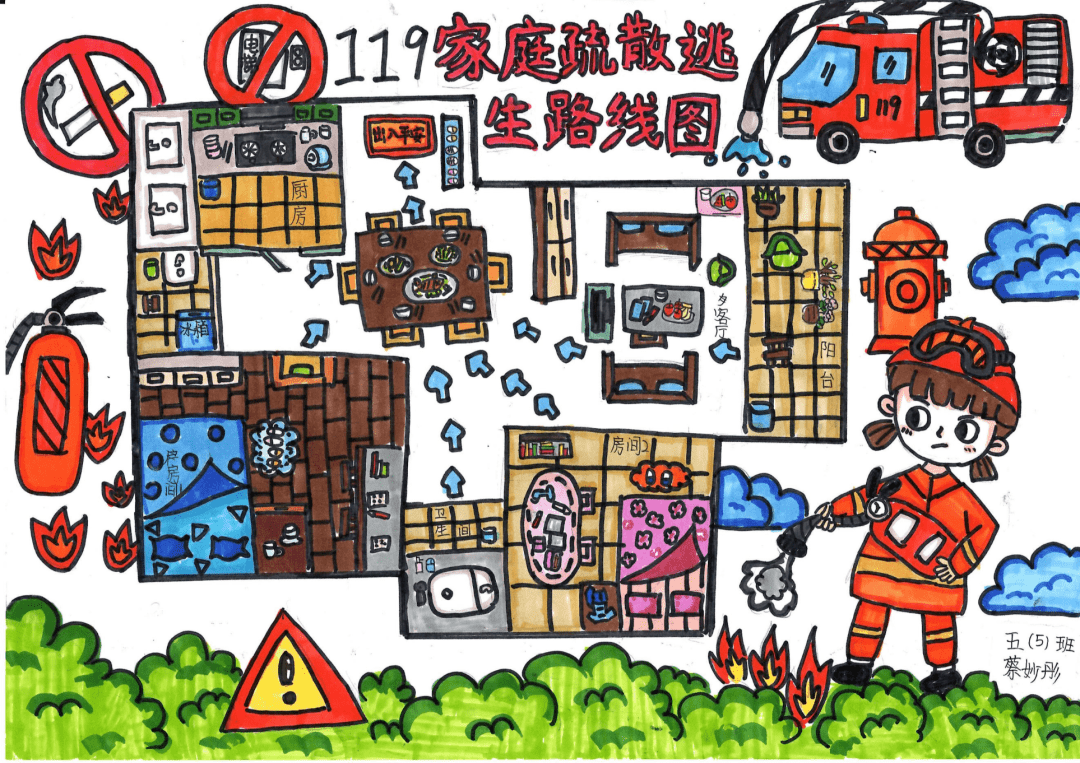 家庭逃生路线图手抄报(四)组织开展家庭逃生路线图手抄报(三)邀请玉塘