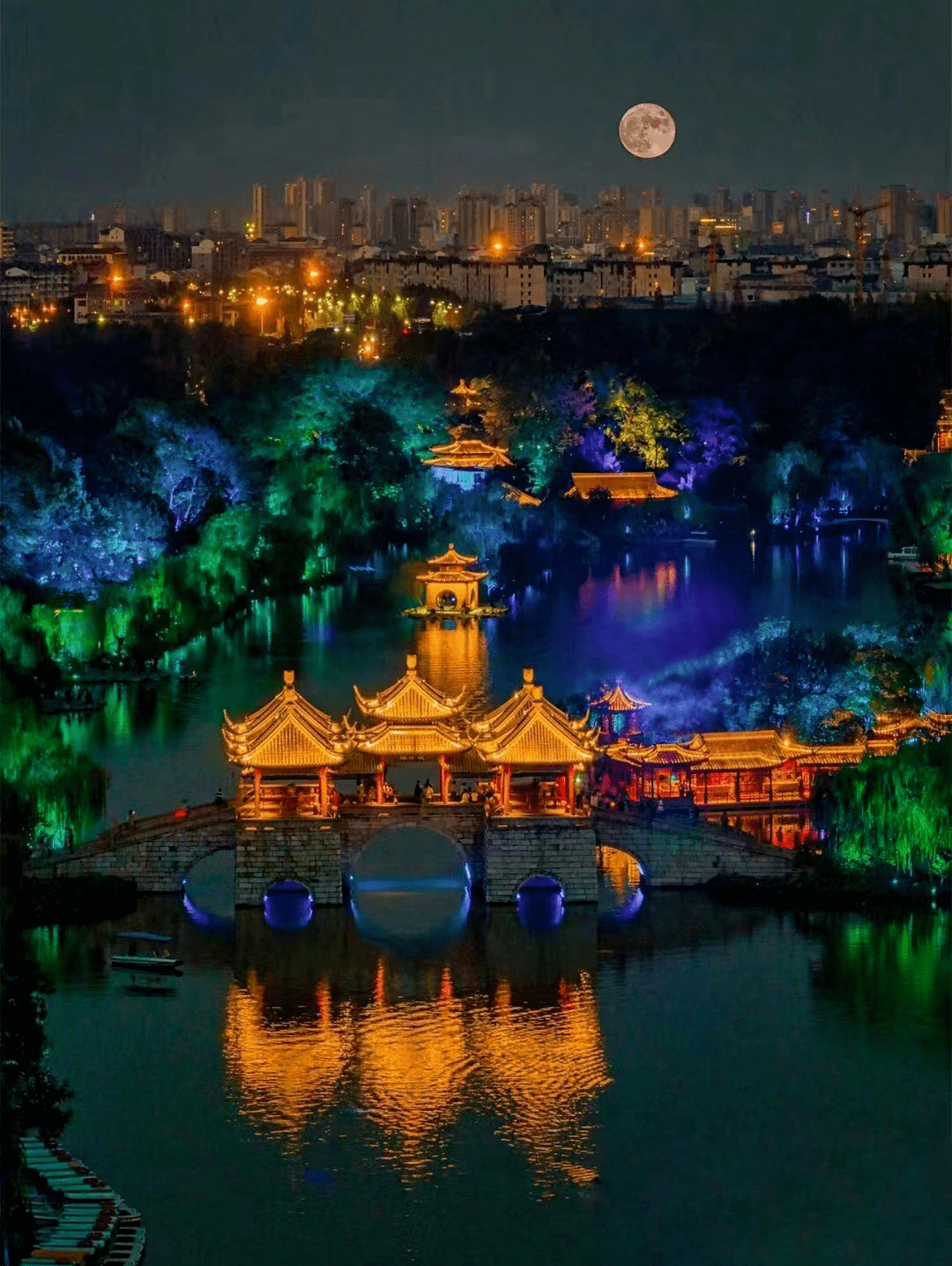 瘦西湖二十四桥夜景图片