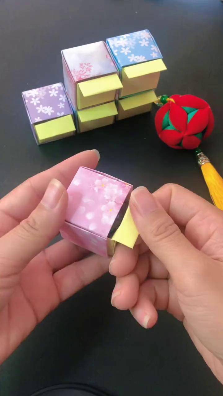 手工diy多层抽屉收纳盒两张折纸即可步骤简单快来试试吧亲子手工幼儿