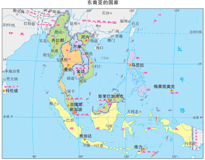 东南亚区域地理图图片