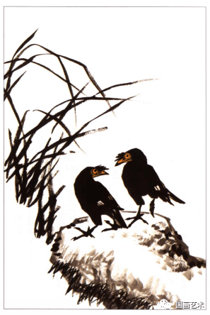 鸟与兰,竹的组合画法步骤示范_画面_变化_八哥