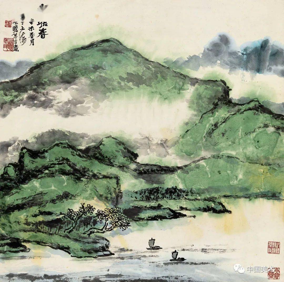 朱屺瞻:中国画靠笔墨(高清108图)_山水_水仙_古人