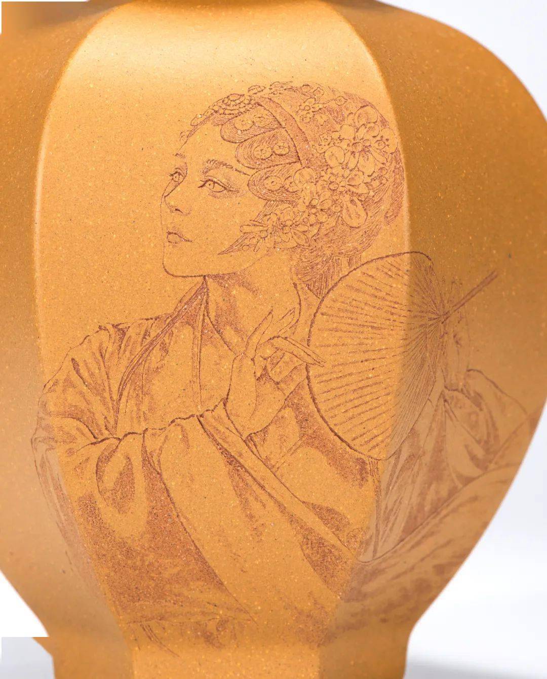 一颠刻绘-秦淮八艳(三)陈圆圆·石榴瓶_系列_紫砂_孟小锋