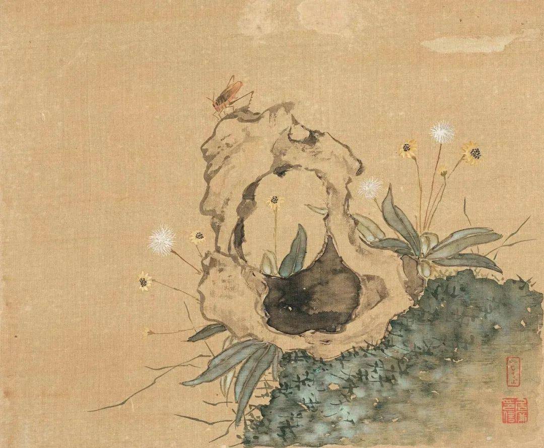 清 居廉花卉奇石册清画家.