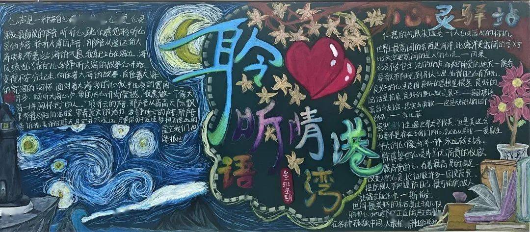 聆心听语 心晴港湾——高二年级开展主题黑板报评比活动_心理_生活