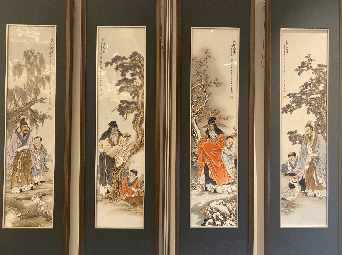 美术大师张育贤的《鉴真》《孺子牛》,刘远长的《笑口常开》《瑞兔