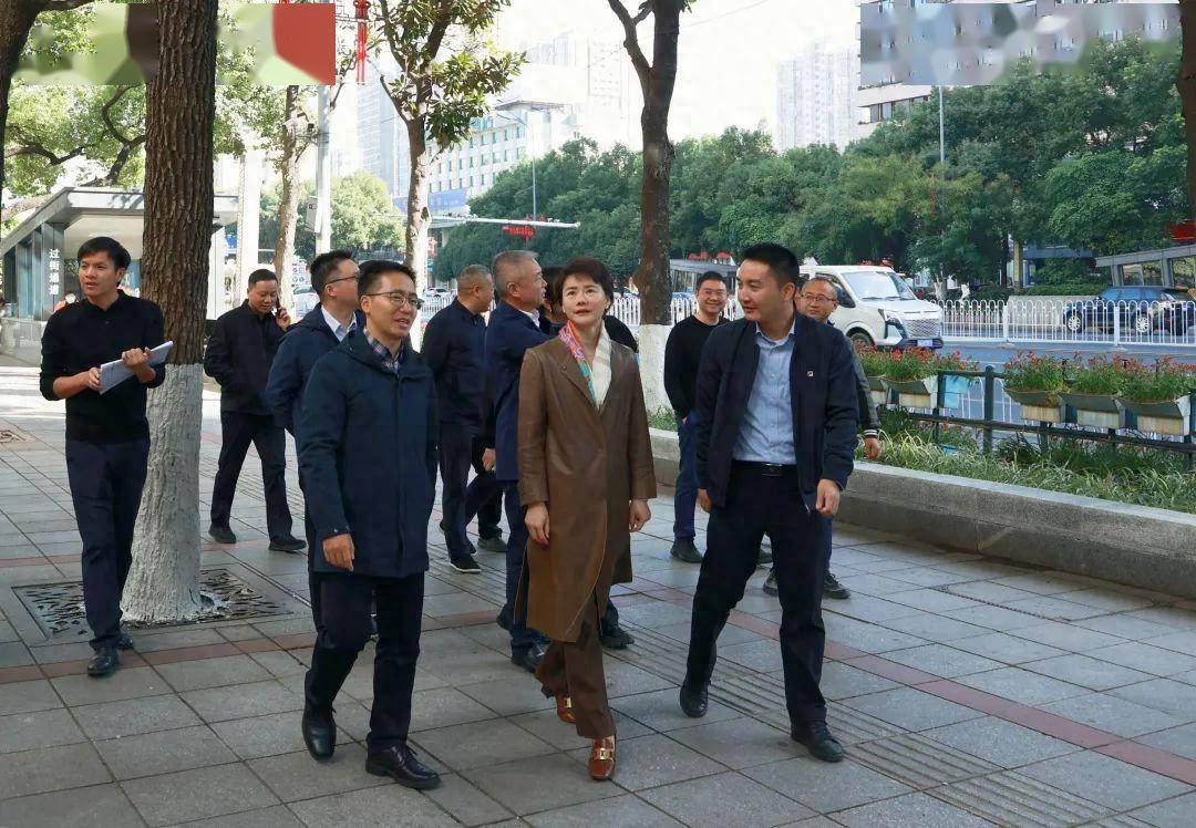 11月17日下午,芙蓉区委副书记,区长崔晓带队调研五一大道沿线市容市貌