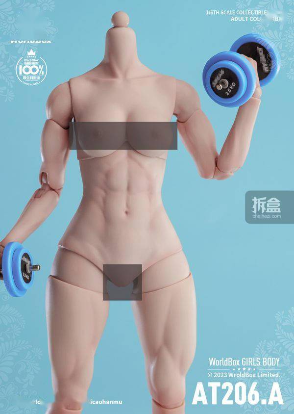 world box 白肤浅麦色肌肉版女素体 1/6可动人偶配件