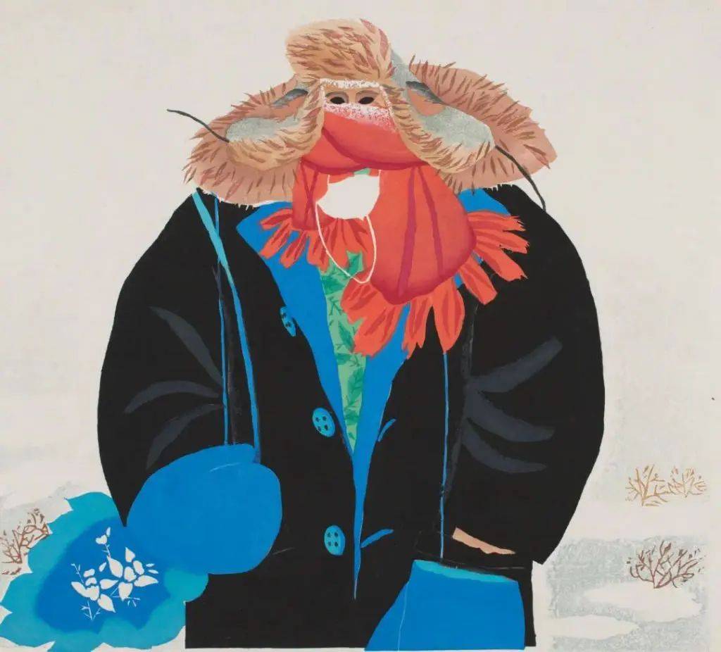 《静静的雪夜》 1985 版画张祯麒 《兴安山庄》 1982 版画杜鸿年 《茫