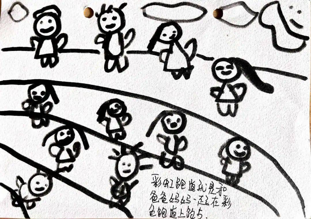 彩虹跑道简笔画图片