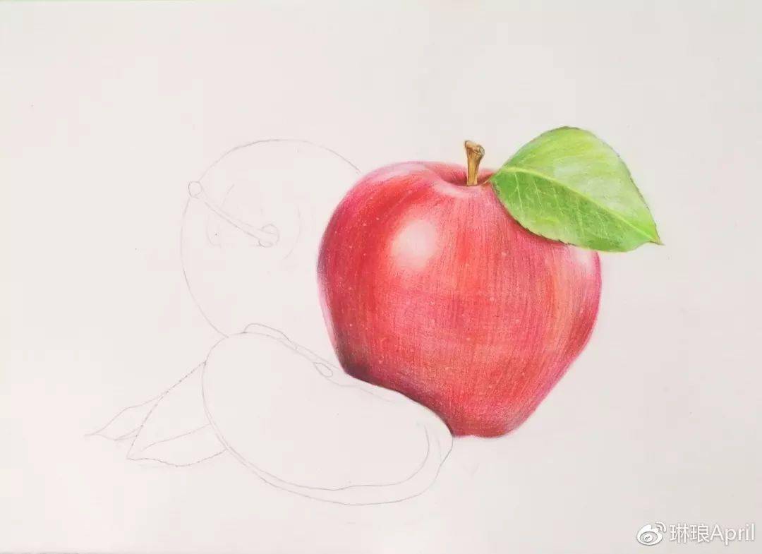 苹果皮手绘图片