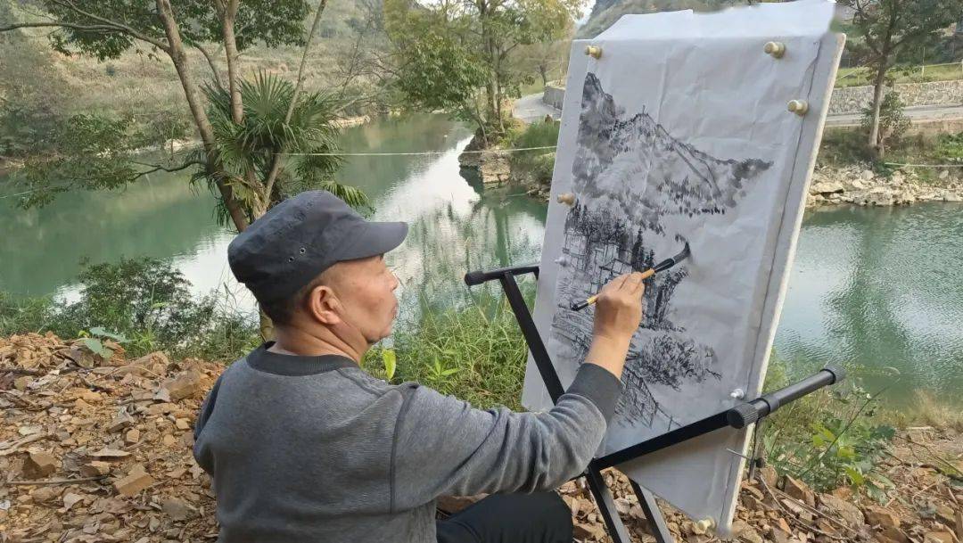 紫云板当翠河在安顺画家笔下真是太美了!_河村_乡村_美术家协会