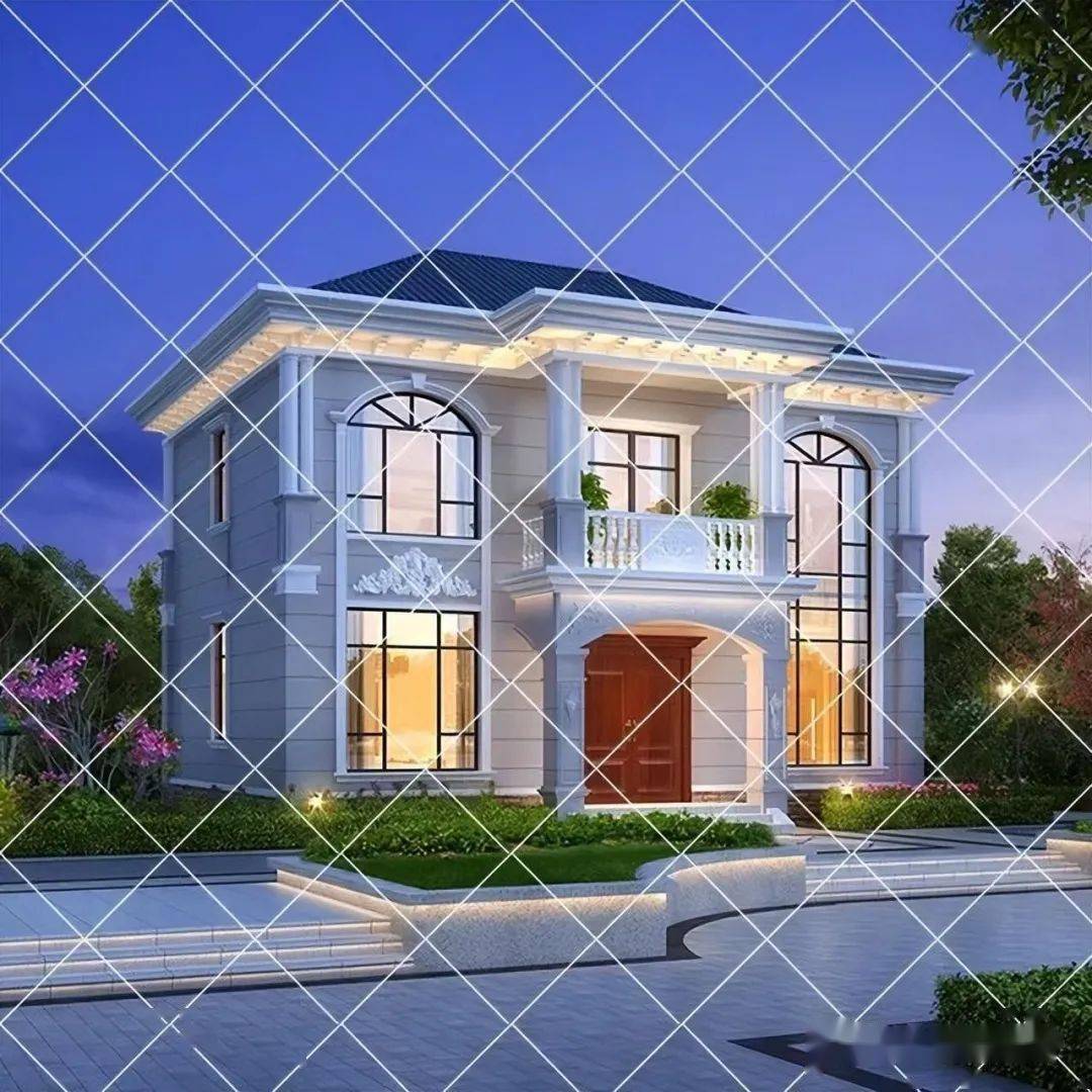 26套11x11米养老二层小别墅推荐,方正简约大方二层农村自建房别墅