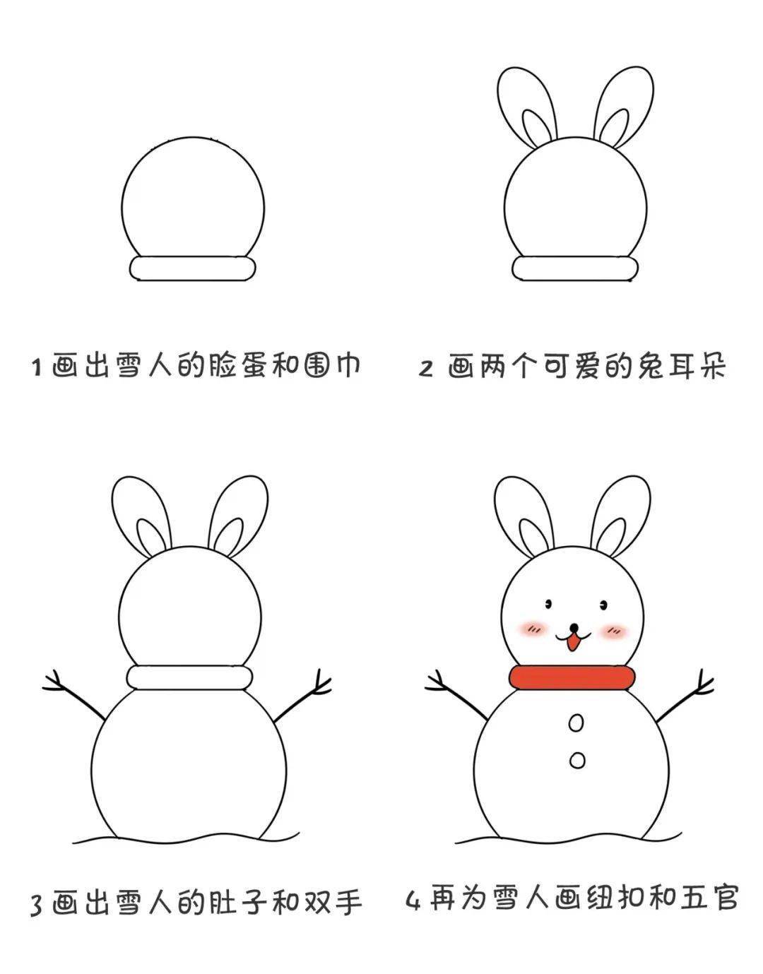 简笔画的雪人怎么画图片