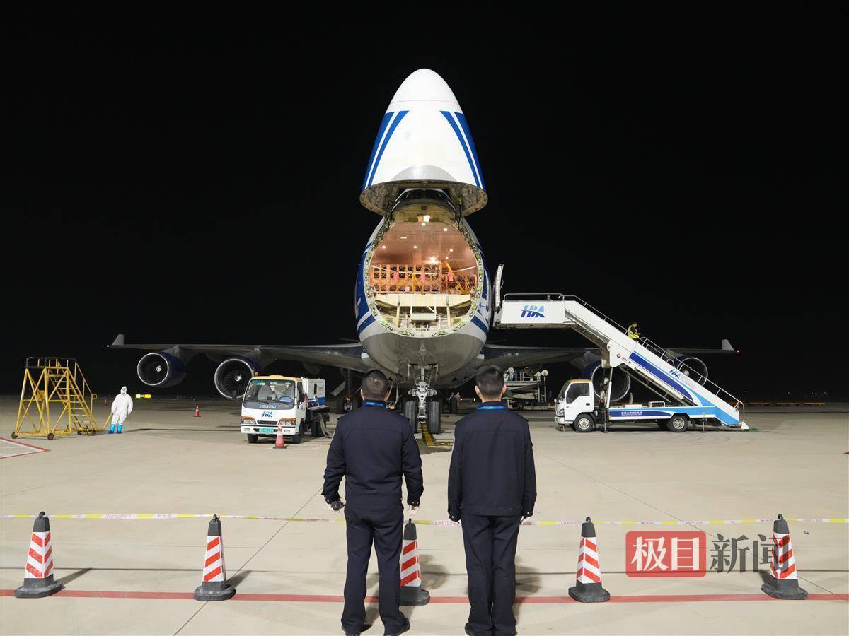 12月8日凌晨,900头来自美国的活体猪"乘坐"包机抵达武汉天河国际机场