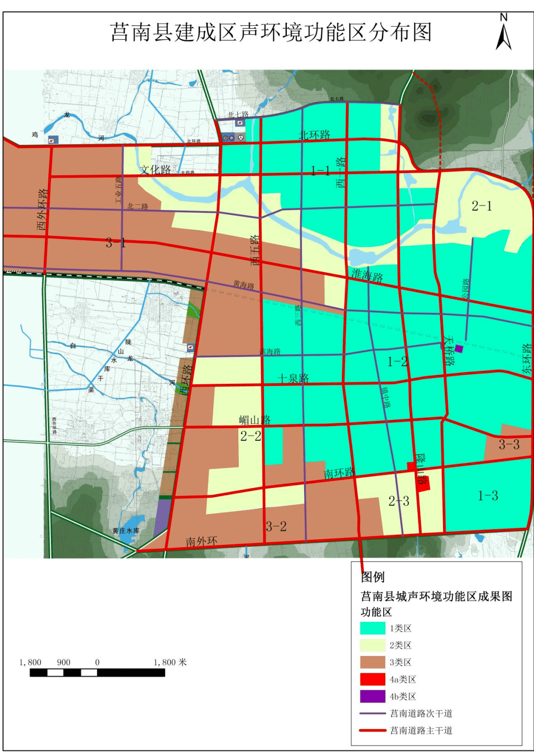 依据县城规划区范围规划了声环境功能区划范围