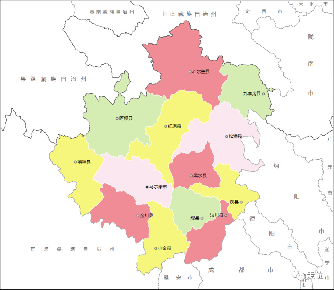 四川省红原县地图图片