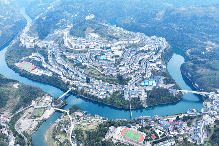 酉阳大溪镇全景图片