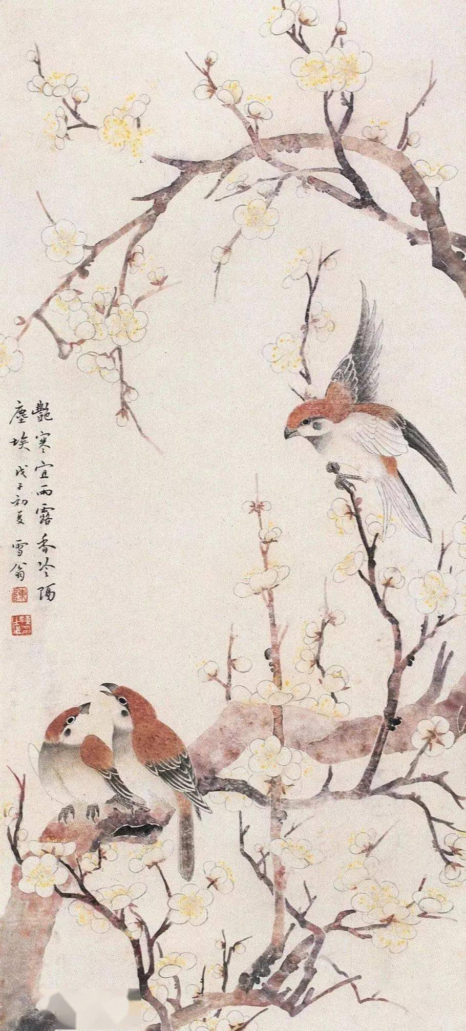 雪翁花鸟，清新典雅！_搜狐网